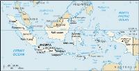 Map of Indonesia archipelago, including surrounding countries