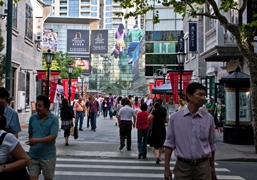 Shanghai street filled with people