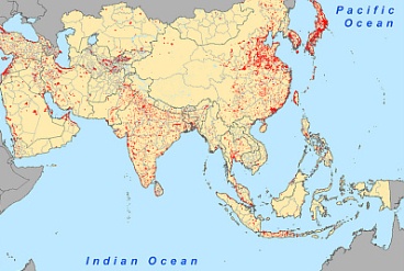 Map of Indian and Pacific Oceans