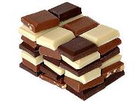 Different pieces of chocolate stacked