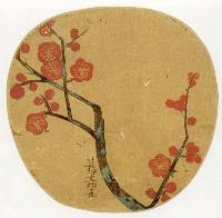 Plum_Blossoms&#39;,_ink_and_color_on_gold_paper_by_Ogata_Kôrin,_Japanese_fan,_1702,_Honolulu_Academy_of_Arts