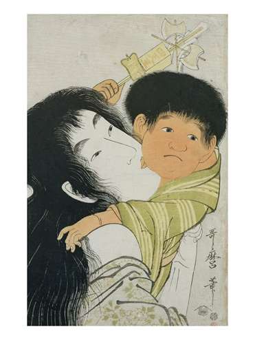 Utamaro Yama-uba and Kintaro illustration
