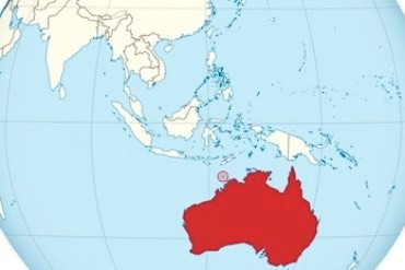 Map of the Asia region, including Australia
