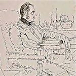 Sketched portrait of James Prinsep