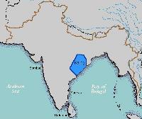 Map of India showing locatio of the area of Kalinga