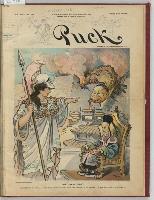 The first duty, front cover illustration of Puck magazine