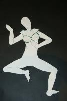 Outline figure of front view moving dancer with neck adornment