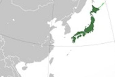 Small map of eastern Asia with Japan coloured green