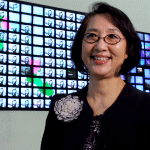 Kim-Hong-hee with her digital artwork