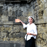 Alison at Borobudur