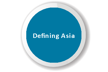 Blue circle with words 'Defining Asia' in the middle